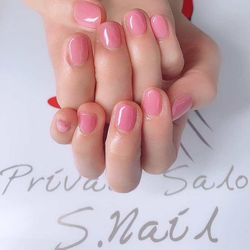 One color ツヤっと青みピンク💞💞 ネイルサロン エスネイル Private Salon S.Nail
