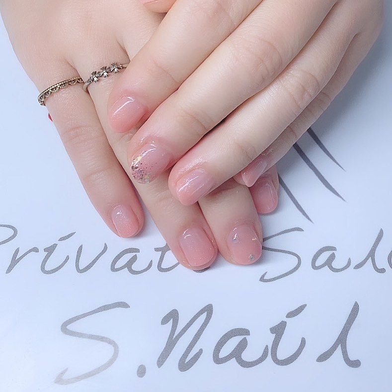 Simple gel お花見nail..🌸 ネイルサロン エスネイル Private Salon S.Nail