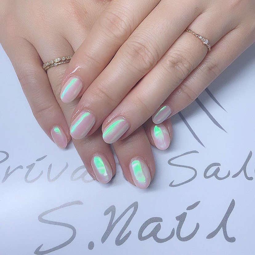 Design gel 今年もオーロラ夏nailが流行ります🍀✴︎ ネイルサロン エスネイル Private Salon S.Nail