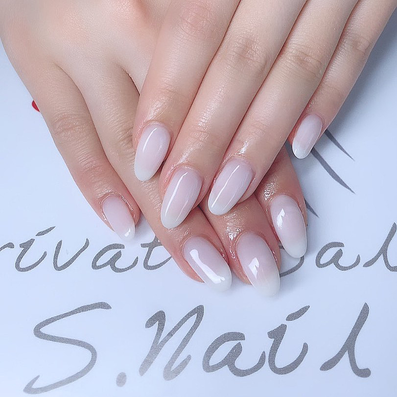 One color つやつや乳白色カラー🤍🤍🤍 ネイルサロン エスネイル Private Salon S.Nail