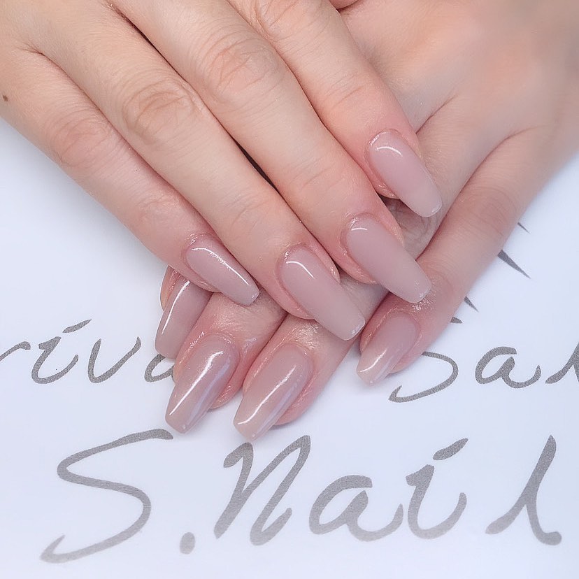 One color パープル混じりのグレーカラー💟 ネイルサロン エスネイル Private Salon S.Nail