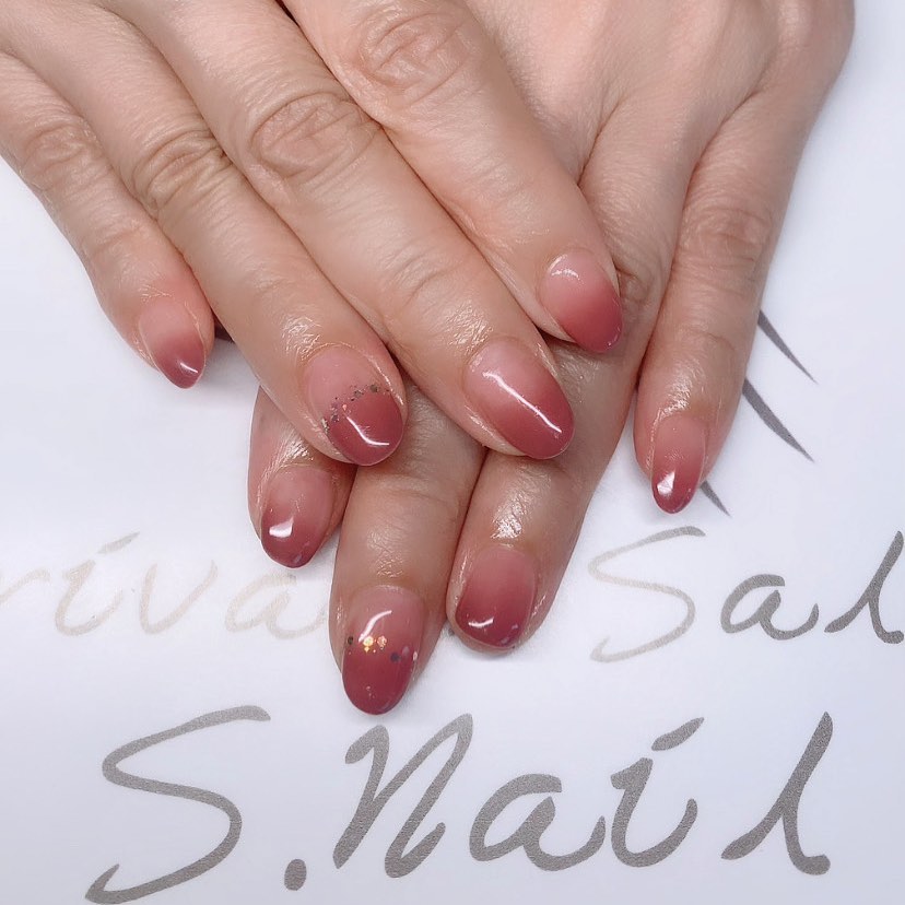 Simple gel 小豆カラー🫘 ネイルサロン エスネイル Private Salon S.Nail