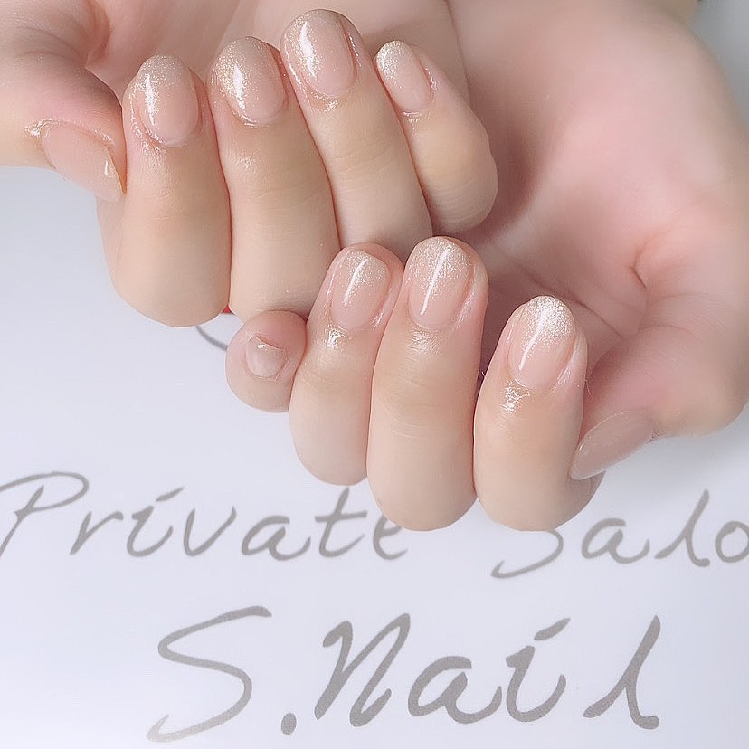 Design gel ミルティーカラーにマグネットグラデーション🫖✨ ネイルサロン エスネイル Private Salon S.Nail