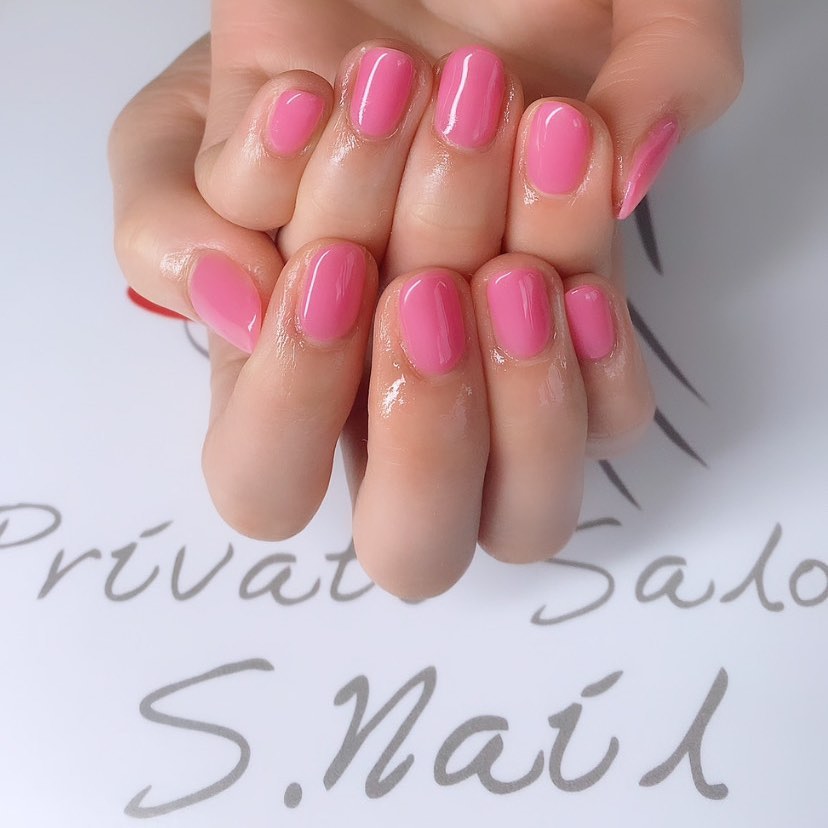 One color つやつやなアンティークpink💗💗💗 ネイルサロン エスネイル Private Salon S.Nail