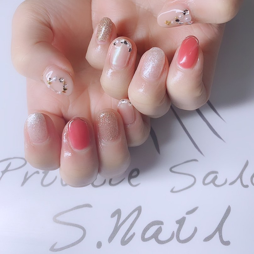 Design gel クリスマスnail🎄🎅♥️ ネイルサロン エスネイル Private Salon S.Nail
