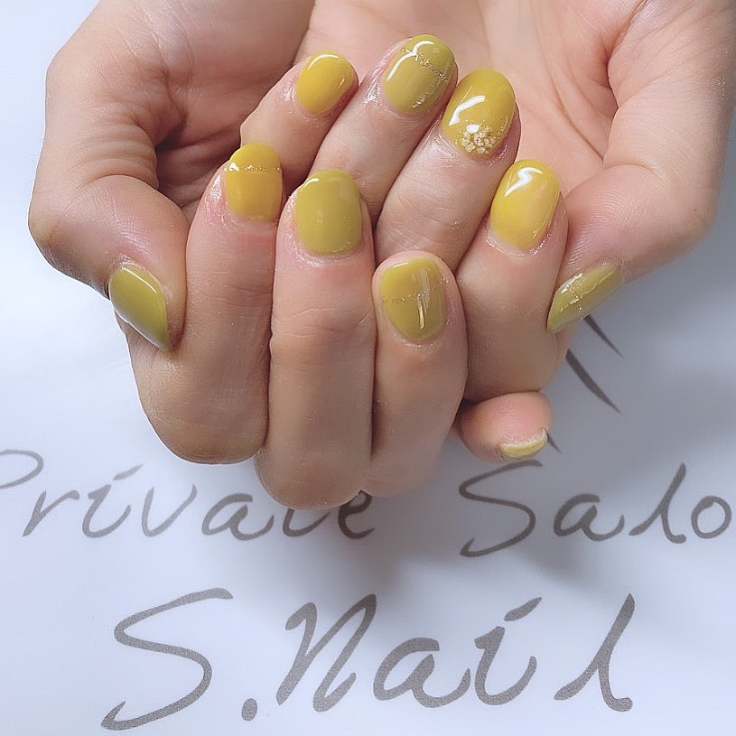 Design gel ミモザネイル🌼♡ ネイルサロン エスネイル Private Salon S.Nail