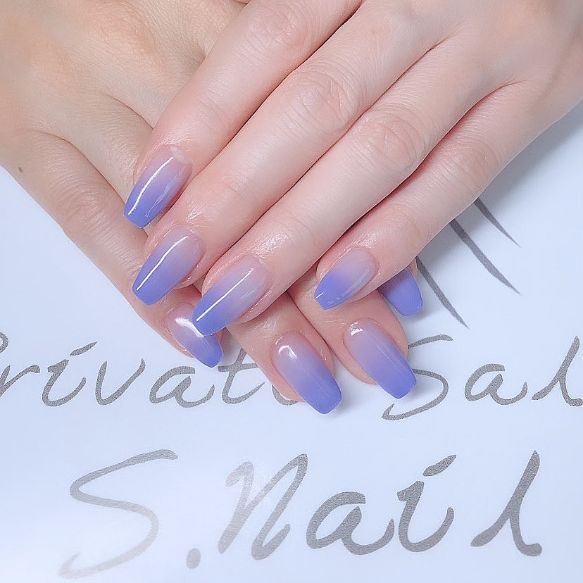 Simple gel パープルグラデーション💟 ネイルサロン エスネイル Private Salon S.Nail