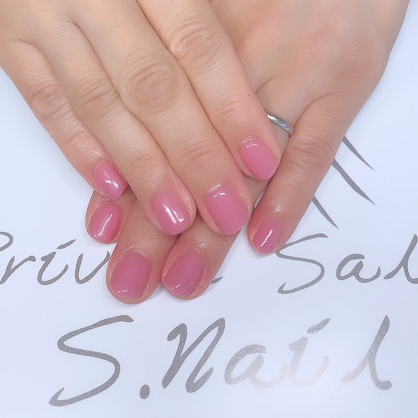 One color つやつやピンクパープル💟💟 ネイルサロン エスネイル Private Salon S.Nail