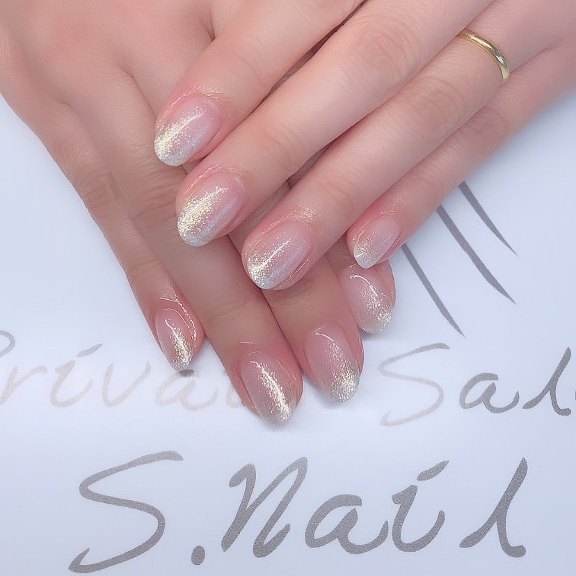 Simple gel ホワイトイエローグラデーション🤍✨ ネイルサロン エスネイル Private Salon S.Nail