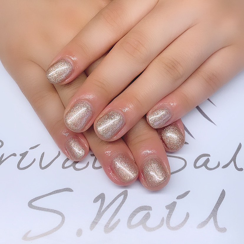 One color ブラウンラメ🍂✨ ネイルサロン エスネイル Private Salon S.Nail