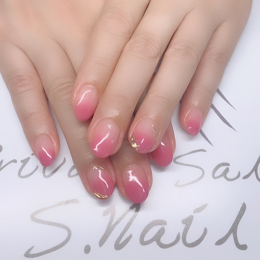 Simple gel パープルピンクにワンポイントmirror🪞💕 ネイルサロン エスネイル Private Salon S.Nail