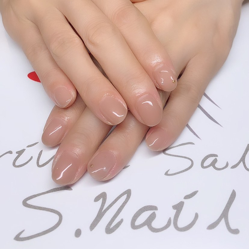 Simple gel ココアベージュ🫖🤎 ネイルサロン エスネイル Private Salon S.Nail