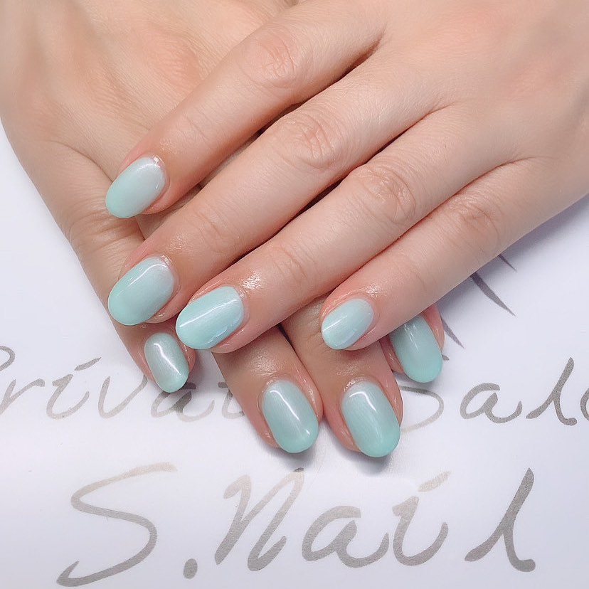 One color Tiffanyカラー☘️ ネイルサロン エスネイル Private Salon S.Nail