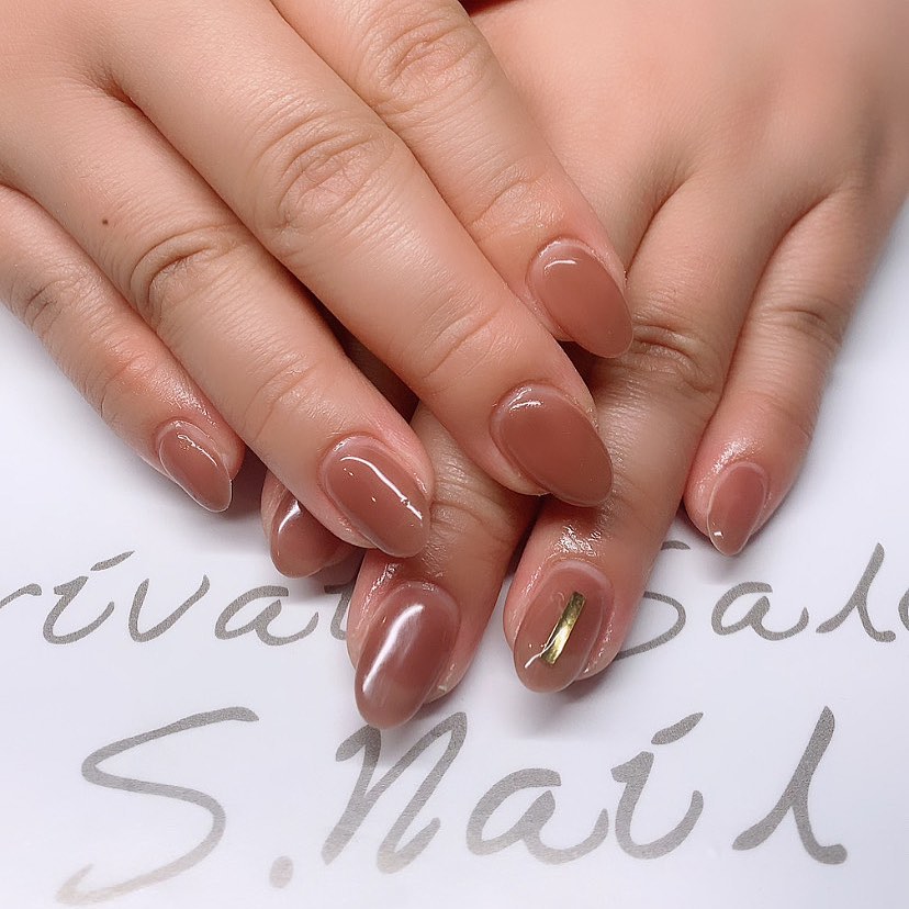 Simple gel ブラウンシアーカラー🤎𓈒𓏸︎︎︎︎ ネイルサロン エスネイル Private Salon S.Nail