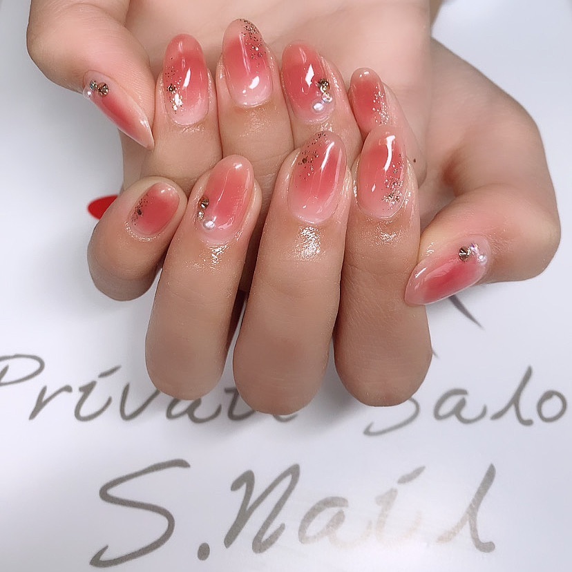Design gel うるつやチークnail🪄❤️ ネイルサロン エスネイル Private Salon S.Nail