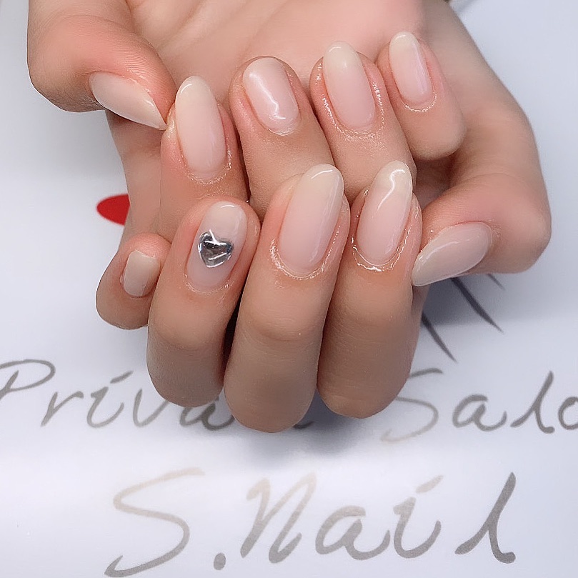 Simple gel ベージュクリームカラー🫰🏻❤︎ ネイルサロン エスネイル Private Salon S.Nail