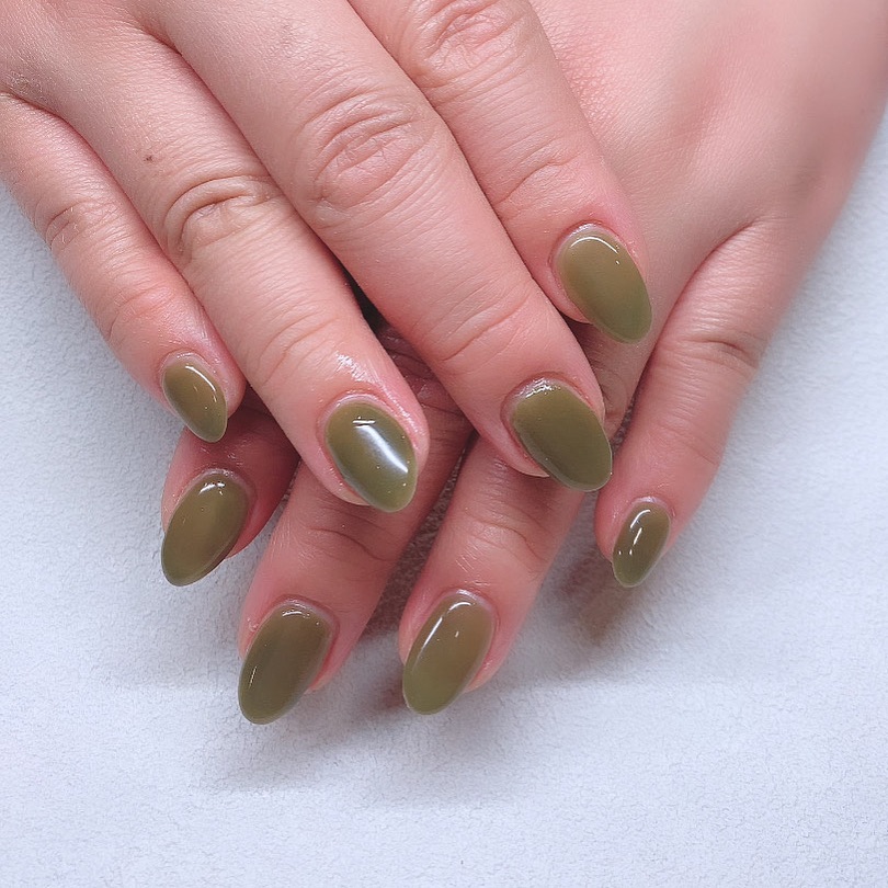 One color Olive🫒✮ ネイルサロン エスネイル Private Salon S.Nail