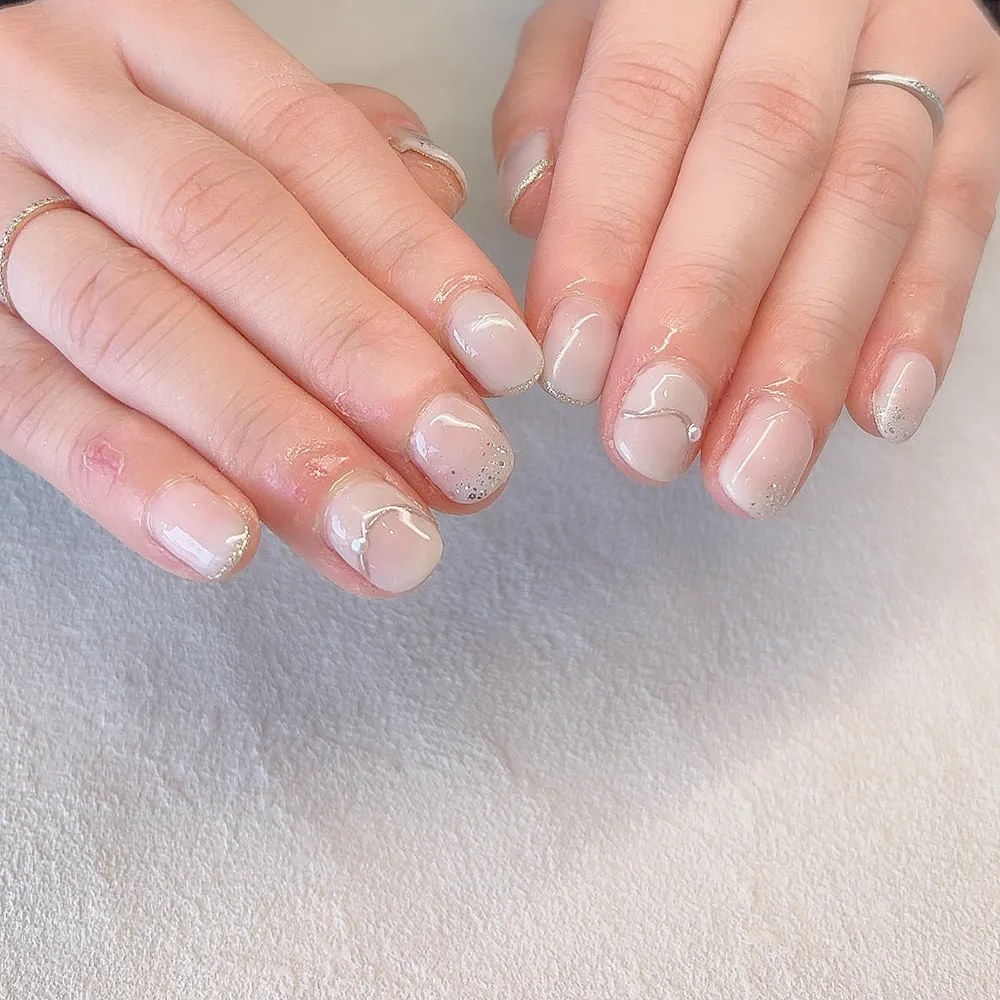 Design gel グレージュニュアンス〰️🩶 ネイルサロン エスネイル Private Salon S.Nail
