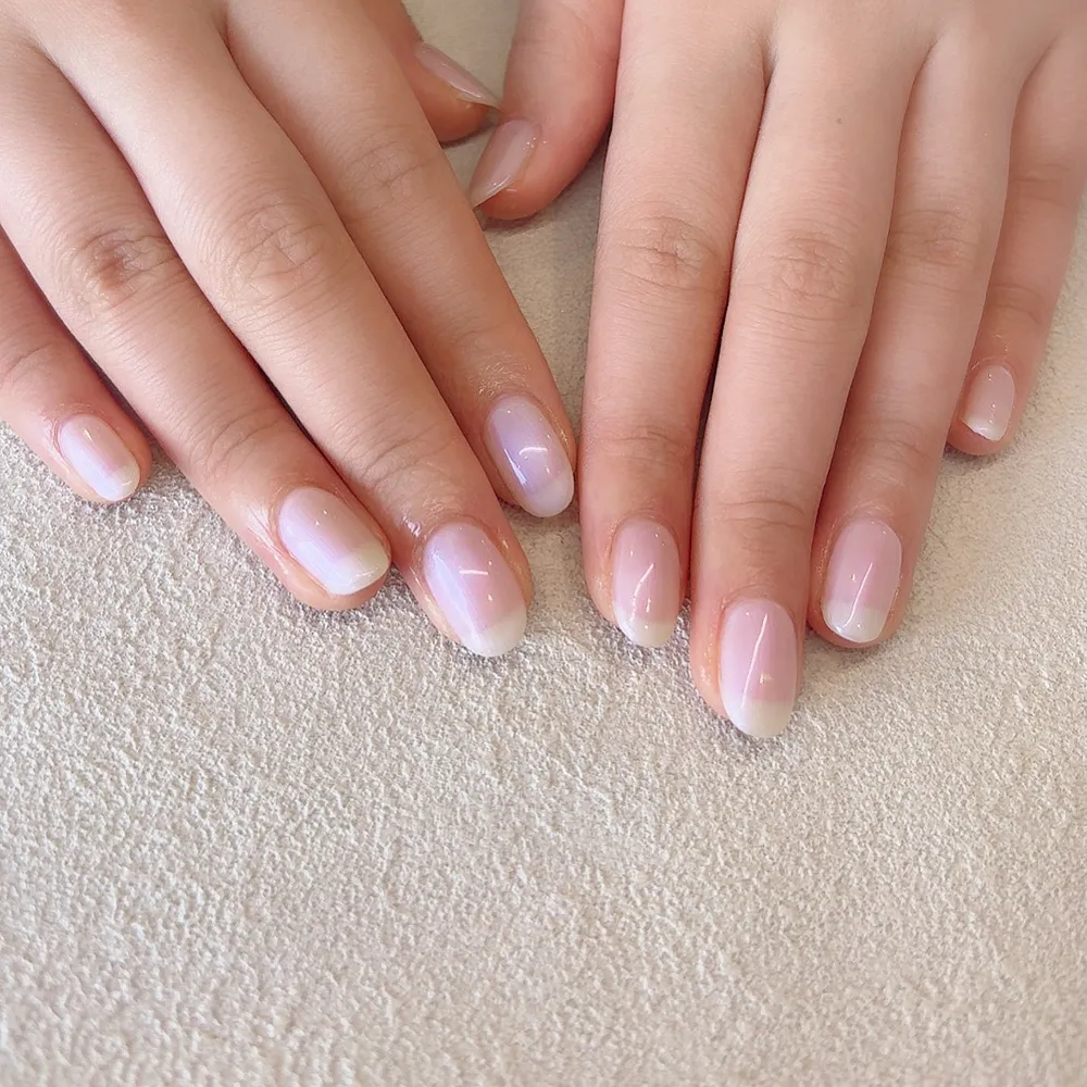 One color ホワイトオーロラ🤍🫧🫧 ネイルサロン エスネイル Private Salon S.Nail