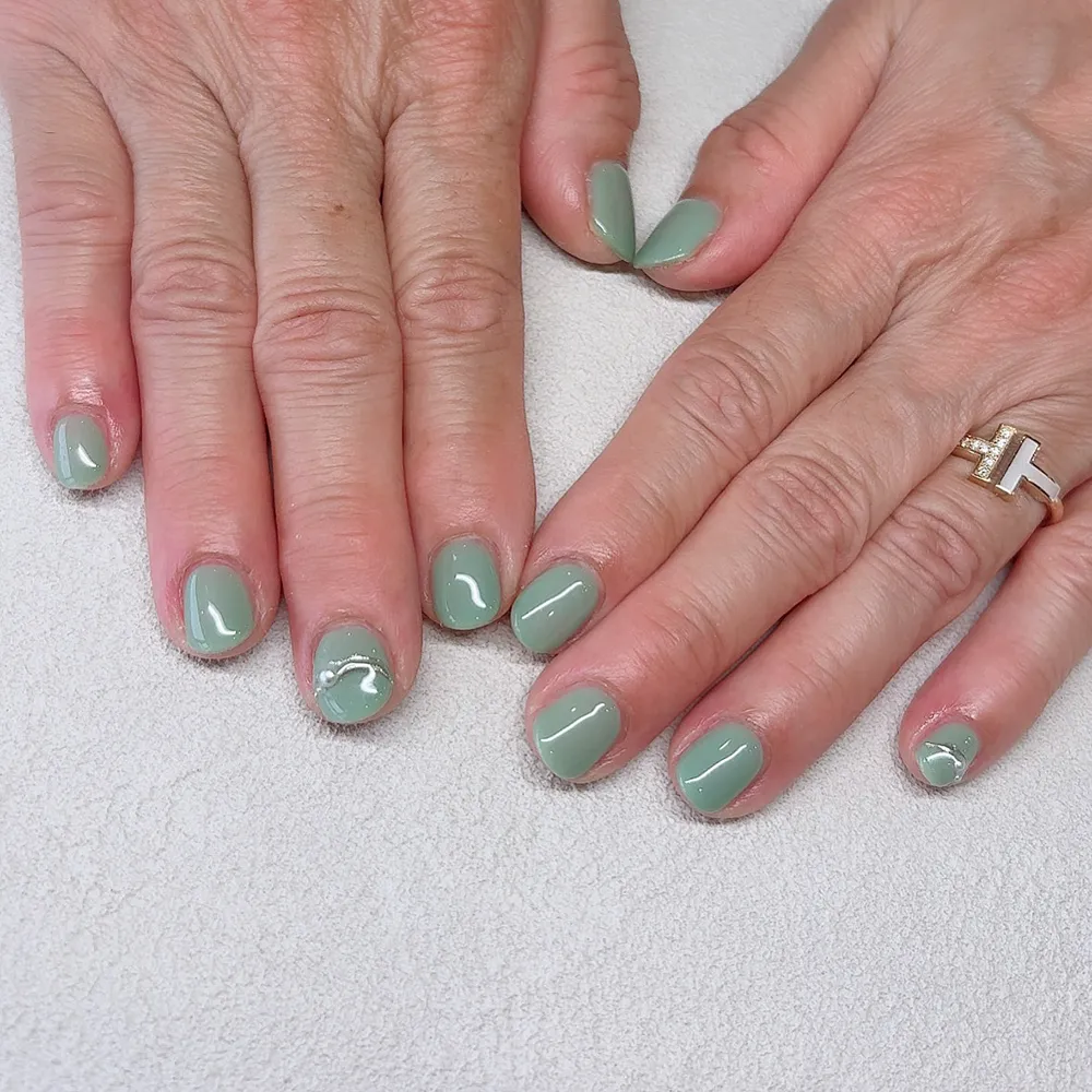 Simple gel ミントカラー🌿.∘ ネイルサロン エスネイル Private Salon S.Nail