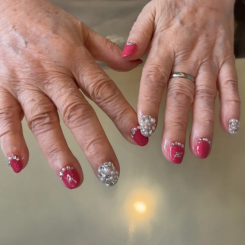 Design gel イニシャル入り平成NAIL🩷!! ネイルサロン エスネイル Private Salon S.Nail