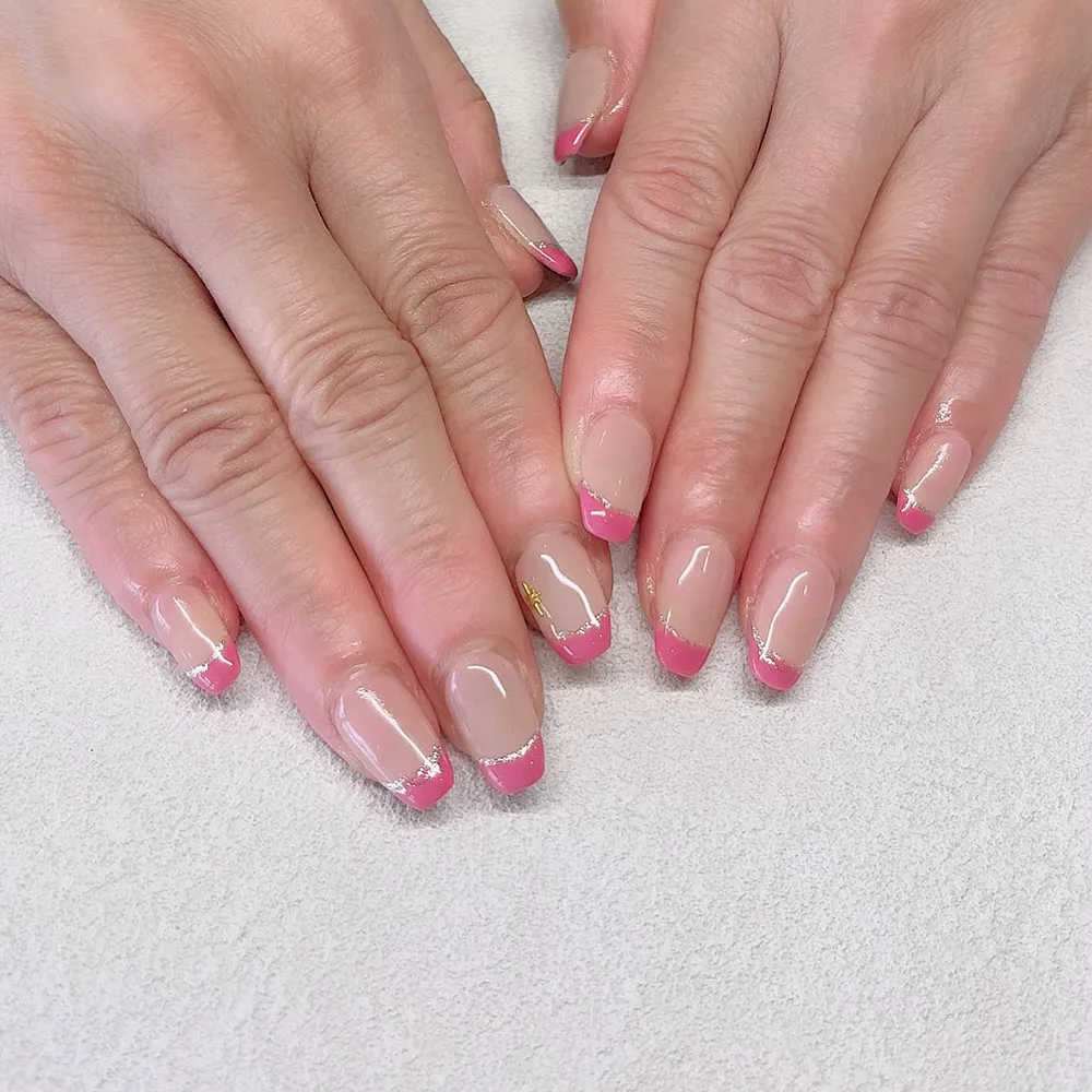 Design gel ピンクフレンチnail🩷*° ・ ネイルサロン エスネイル Private Salon S.Nail