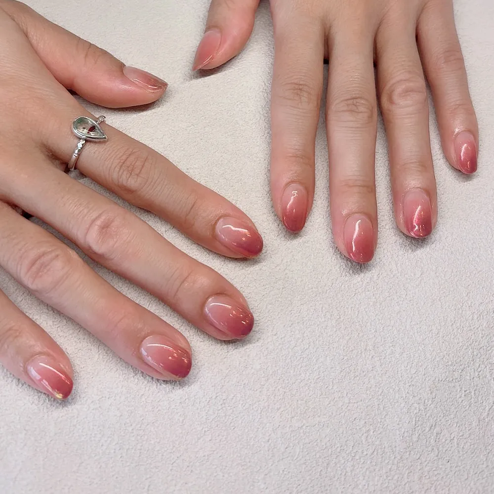 Design gel red brown aurora 🤎✨じゅわっと艶感🫧 ネイルサロン エスネイル Private Salon S.Nail