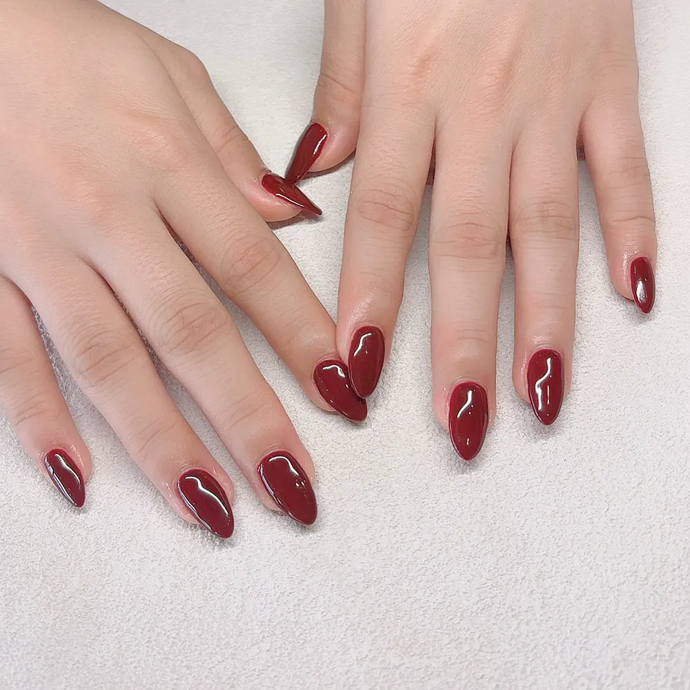 One color 長さ出しボルドーカラー💄 ネイルサロン エスネイル Private Salon S.Nail